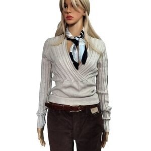 INC International Concepts Cream V-Neck Sweater